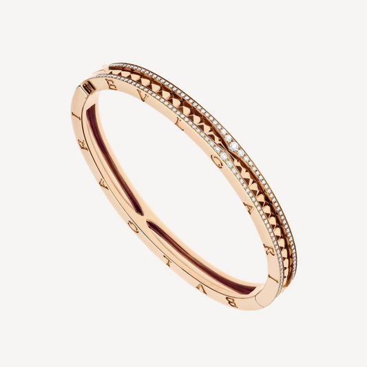 [Bijoux Regalia] BRACELET ZERO 1 SPIRALE ET PAVÉ DIAMANTS EN OR ROSE