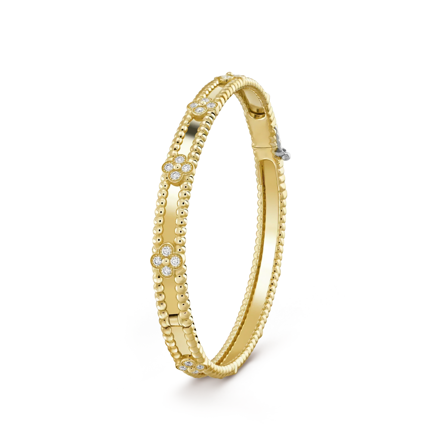 [Joyas Regalia]Pulsera de trébol con diamantes de 4 mm