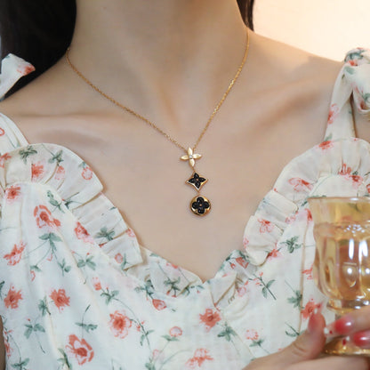 [Joyas Regalia] COLLAR DE ORO ROSA CON ÓNIX DE ESTRELLA Y SOL