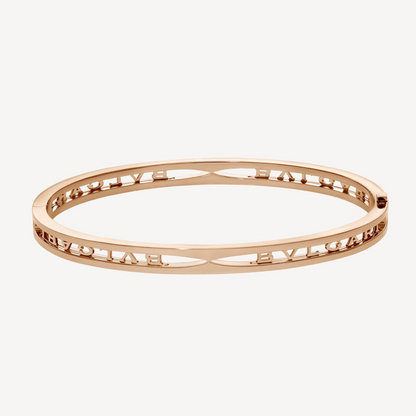 [Joyas Regalia] PULSERA DE ORO ROSA CON LOGO EN ESPIRAL ZERO 1