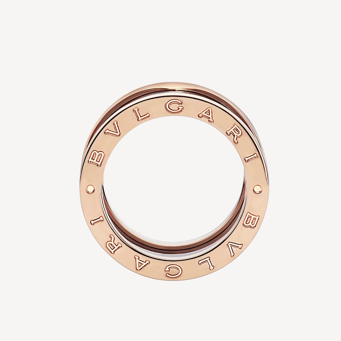 [Bijoux Regalia] ZERO 1 BAGUE À QUATRE BANDES ET SPIRALE EN CÉRAMIQUE NOIRE EN OR ROSE