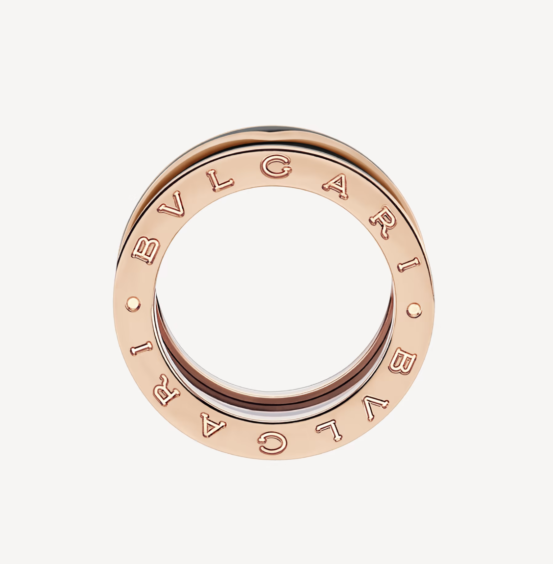 [Bijoux Regalia] ZERO 1 BAGUE DEUX BANDES EN OR ROSE ET CÉRAMIQUE NOIRE MATTE