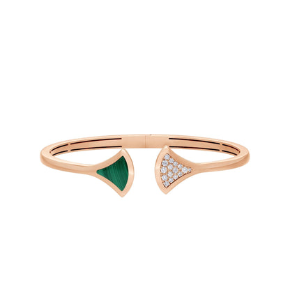 [Bijoux Regalia]BRACELET DREAM OUVERT MALACHITE OR ROSE
