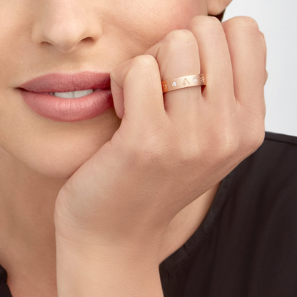 [Joyas Regalia] ANILLO ZERO 1 ESSENTIAL DE ORO ROSA CON DIAMANTES