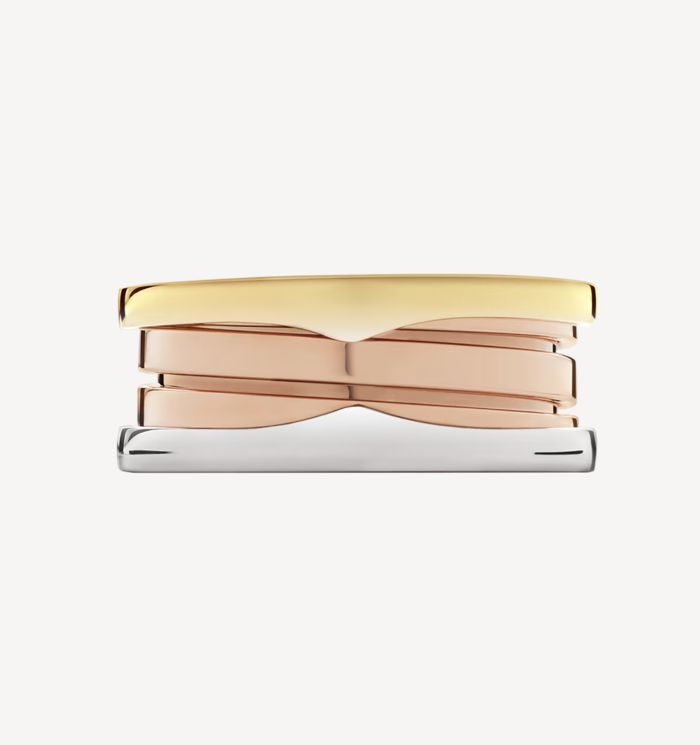 [Joyas Regalia] ANILLO ZERO 1 DE TRES BANDAS ROSA BLANCO Y AMARILLO