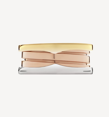 [Joyas Regalia] ANILLO ZERO 1 DE TRES BANDAS ROSA BLANCO Y AMARILLO