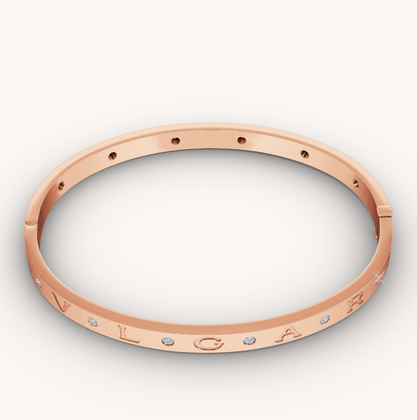 [Bijoux Regalia] BRACELET ZERO 1 OR ROSE 12 DIAMANTS