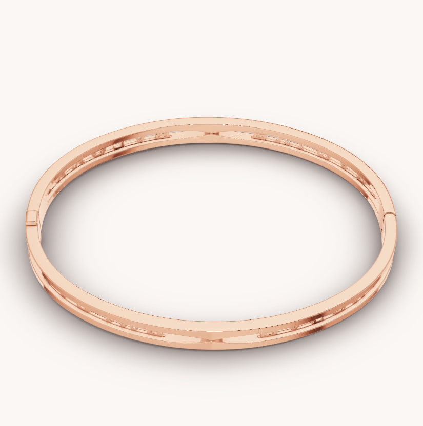 [Joyas Regalia] PULSERA DE ORO ROSA CON LOGO EN ESPIRAL ZERO 1
