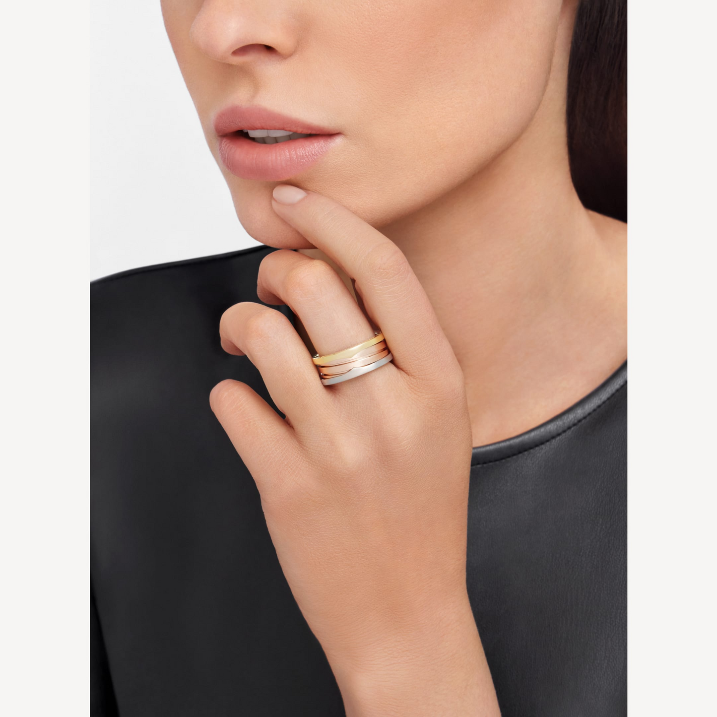 [Joyas Regalia] ANILLO ZERO 1 DE TRES BANDAS ROSA BLANCO Y AMARILLO