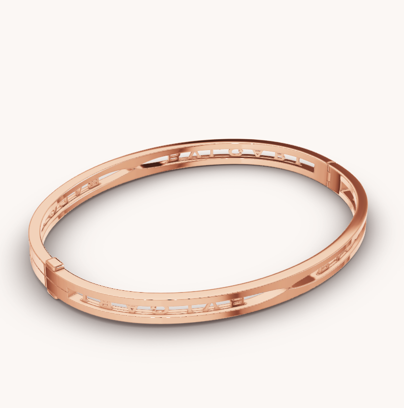 [Joyas Regalia] PULSERA DE ORO ROSA CON LOGO EN ESPIRAL ZERO 1