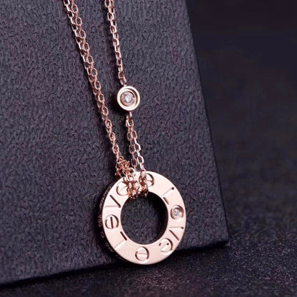 [Joyas Regalia] COLLAR LOVE 16MM 2 DIAMANTES