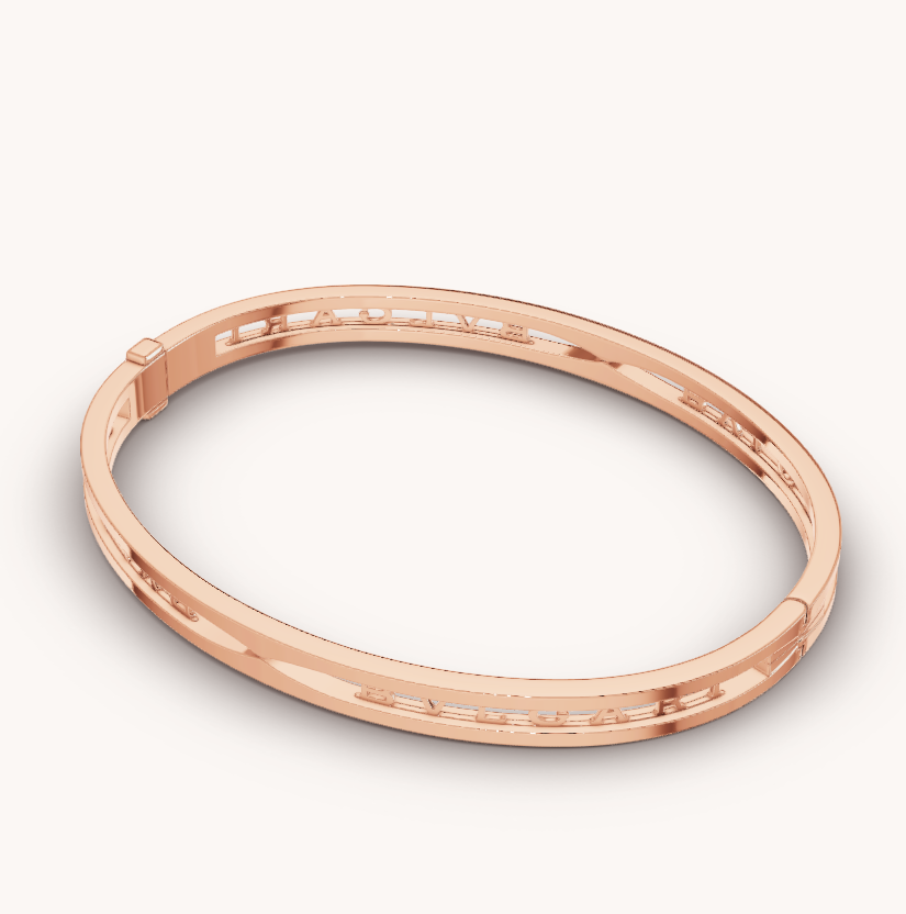 [Joyas Regalia] PULSERA DE ORO ROSA CON LOGO EN ESPIRAL ZERO 1