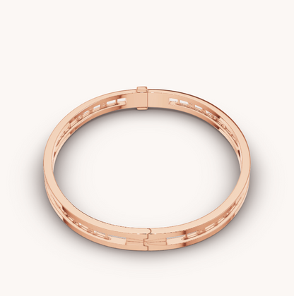 [Joyas Regalia] PULSERA DE ORO ROSA CON LOGO EN ESPIRAL ZERO 1