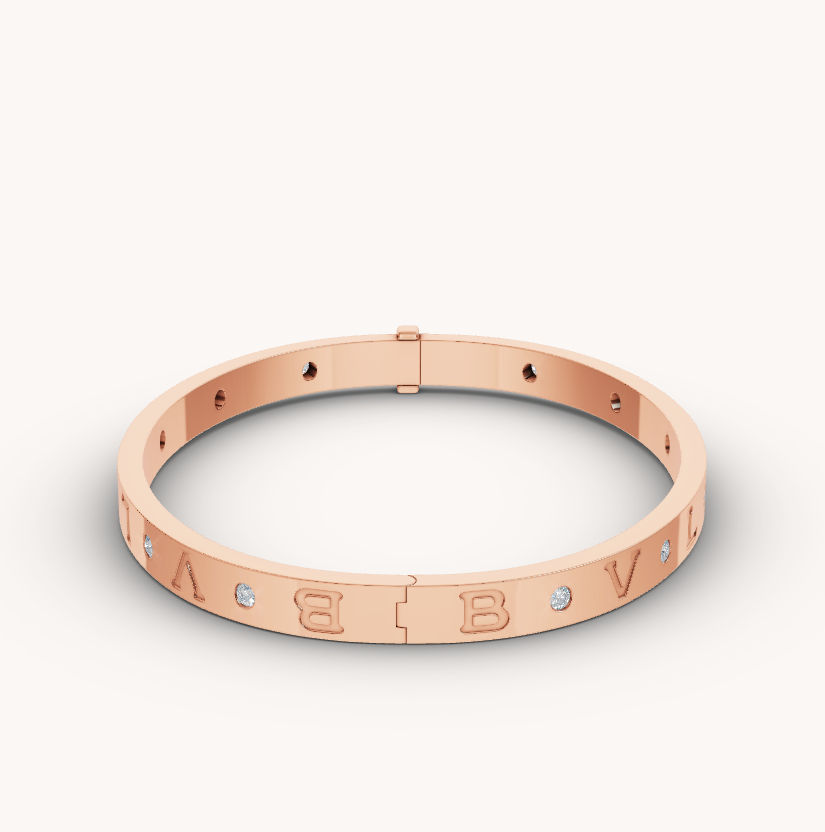 [Bijoux Regalia] BRACELET ZERO 1 OR ROSE 12 DIAMANTS