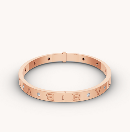[Bijoux Regalia] BRACELET ZERO 1 OR ROSE 12 DIAMANTS