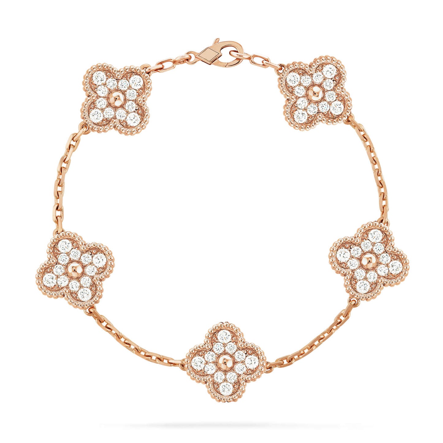 [Bijoux Regalia]BRACELET TRÈFLE 5 MOTIFS EN DIAMANTS