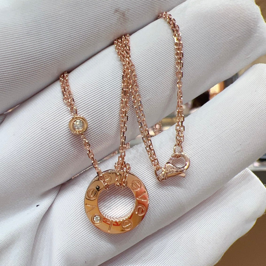 [Joyas Regalia] COLLAR LOVE 16MM 2 DIAMANTES