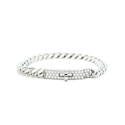 [Joyas Regalia]Pulsera de plata con diamantes y cadena Kelly
