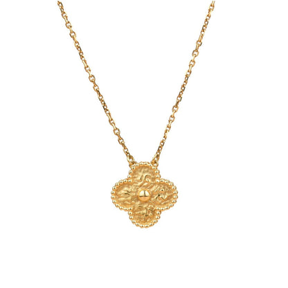 [Joyas Regalia] COLLAR DE TRÉBOL DE 15 MM BRONCEADO