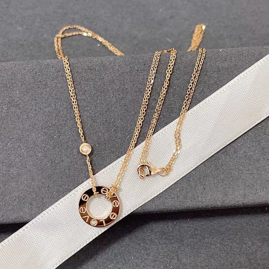 [Joyas Regalia] COLLAR LOVE 16MM 2 DIAMANTES