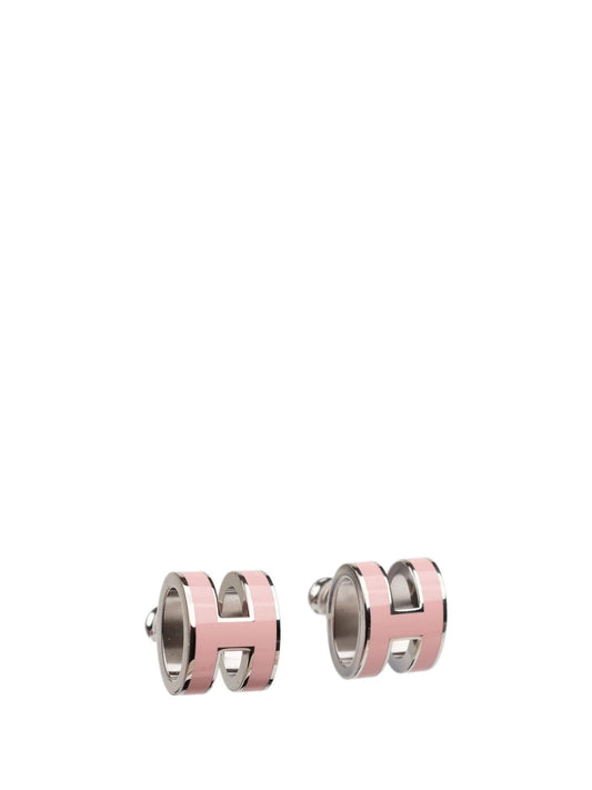 [Bijoux Regalia]Boucles d'oreilles MINI POP H en argent rose