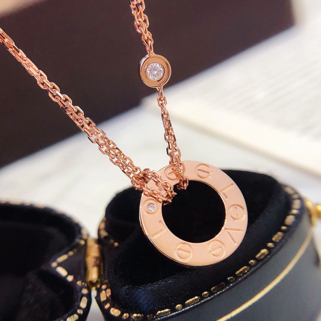 [Joyas Regalia] COLLAR LOVE 16MM 2 DIAMANTES