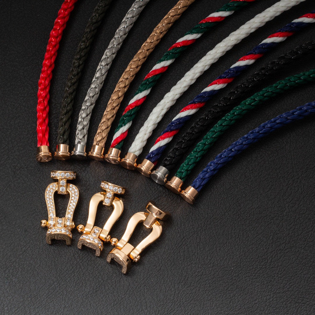 [Joyas Regalia] PULSERA FORCE DE HERRADURA GRANDE SIN DIAMANTES EN ORO ROSA