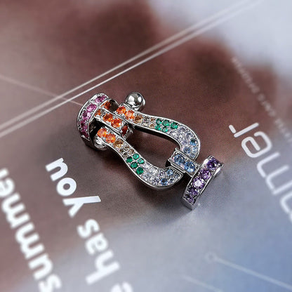 [Bijoux Regalia]BRACELET FORCE GRAND FER À CHEVAL COULEUR DIAMANT OR ROSE
