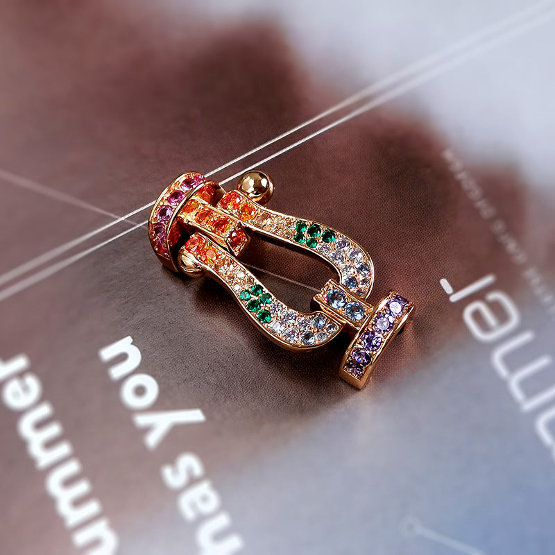 [Bijoux Regalia]BRACELET FORCE GRAND FER À CHEVAL COULEUR DIAMANT OR ROSE