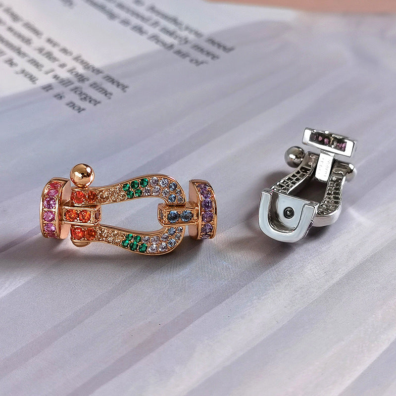 [Bijoux Regalia]BRACELET FORCE GRAND FER À CHEVAL COULEUR DIAMANT OR ROSE