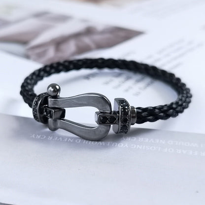 [Joyas Regalia] PULSERA SAMURAI NEGRA DE HERRADURA SERIE GRANDE FORCE