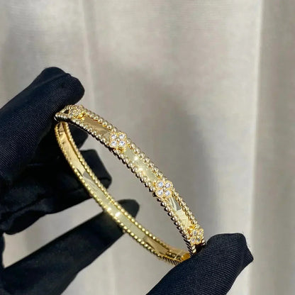 [Joyas Regalia]Pulsera de trébol con diamantes de 4 mm