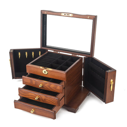 CAJA DE ALMACENAMIENTO DE JOYERÍA CAJA DE JOYERÍA DE MADERA DE GRAN CAPACIDAD MULTICAPA