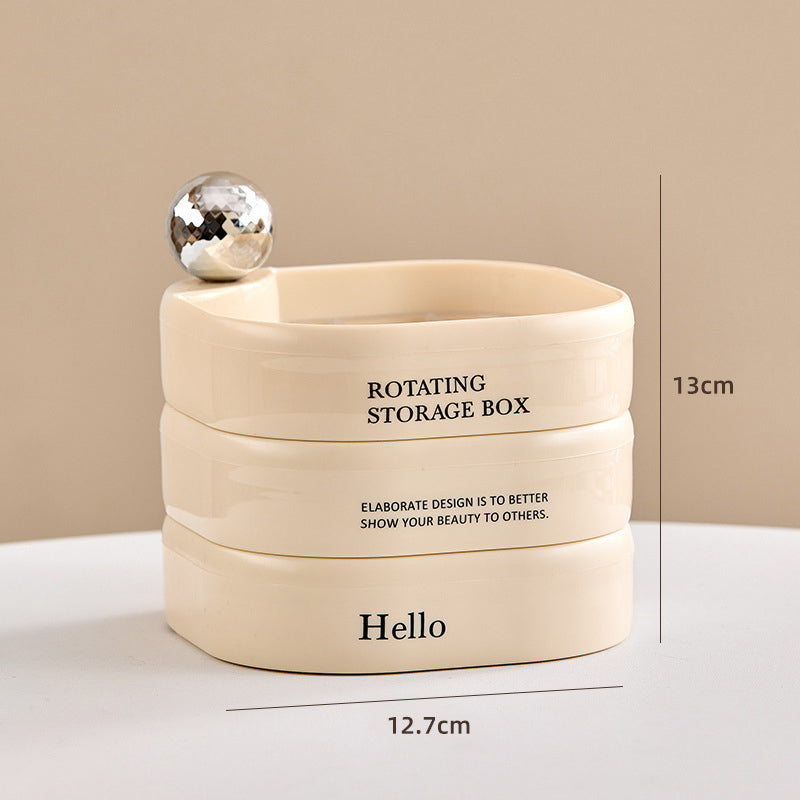 CAJA DE ALMACENAMIENTO DE JOYERÍA GIRATORIA DE MÚLTIPLES CAPAS