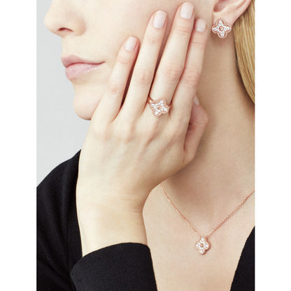 [Joyas Regalia] COLLAR DE FLOR ÚNICA DE TRÉBOL DE 15 MM CON DIAMANTES