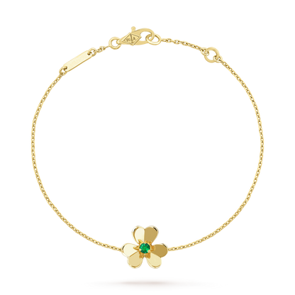 [Joyas Regalia]PULSERA FRIVOLE DE MALAQUITA ROSA CON FLOR DE ORO