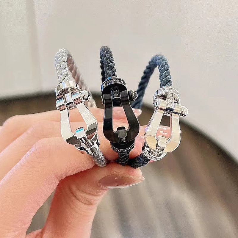 [Bijoux Regalia] BRACELET FORCE LARGE FER À CHEVAL EN ARGENT
