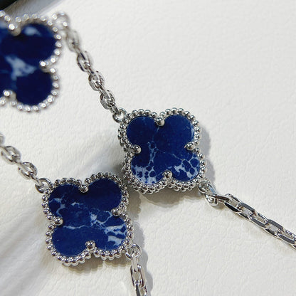 [Bijoux Regalia]BRACELET EN ARGENT PIETERSITE À 5 MOTIFS TRÈFLE 