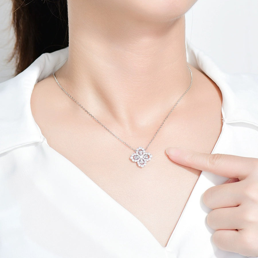 [Joyas Regalia] COLLAR DE LAZO CON MOTIVO COMPLETO DE DIAMANTE DE 16 MM EN MÚLTIPLES COLORES