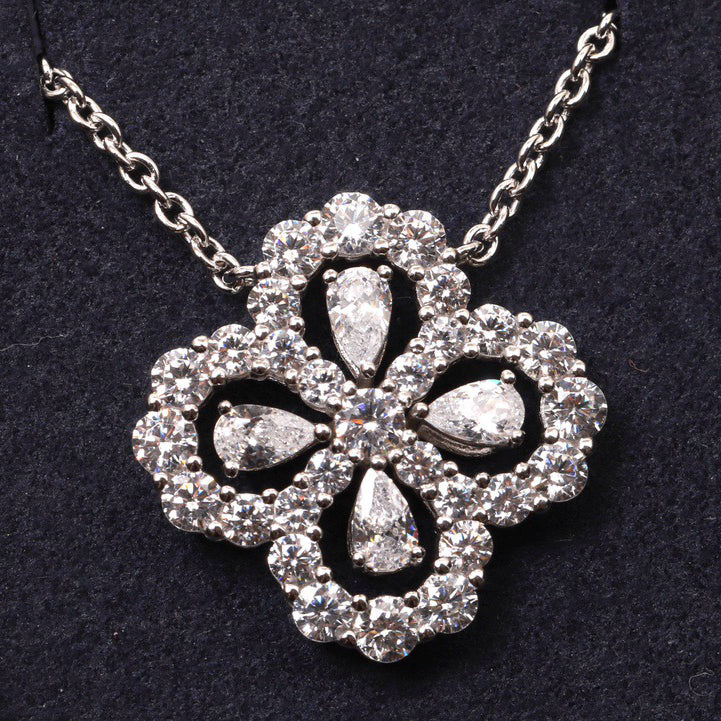 [Joyas Regalia] COLLAR DE LAZO CON MOTIVO COMPLETO DE DIAMANTE DE 16 MM EN MÚLTIPLES COLORES