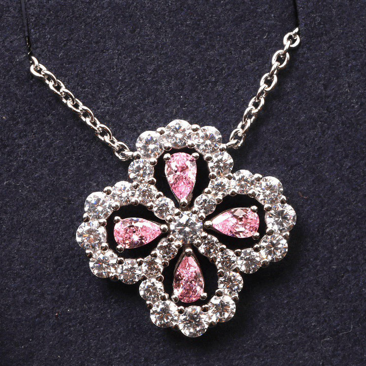 [Joyas Regalia] COLLAR DE LAZO CON MOTIVO COMPLETO DE DIAMANTE DE 16 MM EN MÚLTIPLES COLORES