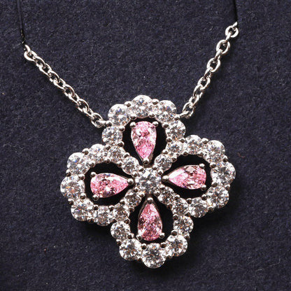 [Joyas Regalia] COLLAR DE LAZO CON MOTIVO COMPLETO DE DIAMANTE DE 16 MM EN MÚLTIPLES COLORES