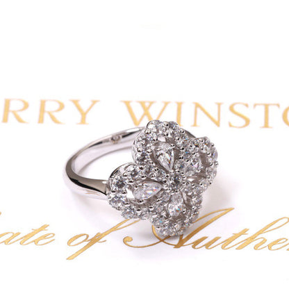 [Joyas Regalia] ANILLO DE ARO CON MOTIVO COMPLETO DE DIAMANTE, 16 MM, PLATA