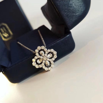 [Joyas Regalia] COLLAR DE LAZO CON MOTIVO COMPLETO DE DIAMANTE DE 16 MM EN MÚLTIPLES COLORES