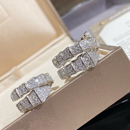 [Joyas Regalia] ANILLO DOBLE SERPENTI PLATA CON PAVÉ DE DIAMANTES