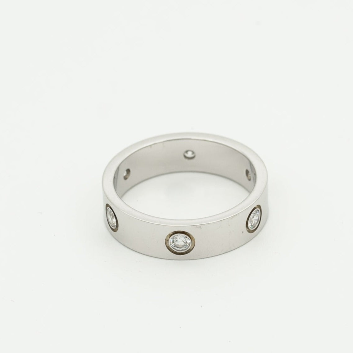 [Bijoux Regalia] BAGUE AMOUR 5,5MM 6 DIAMANTS ARGENT