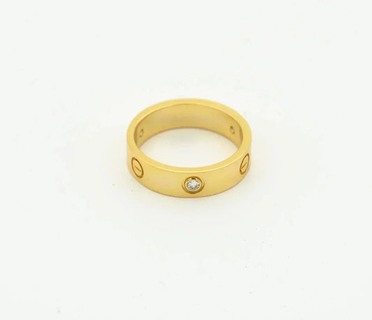 [Joyas Regalia] ANILLO DE AMOR 4MM 1 DIAMANTE ORO