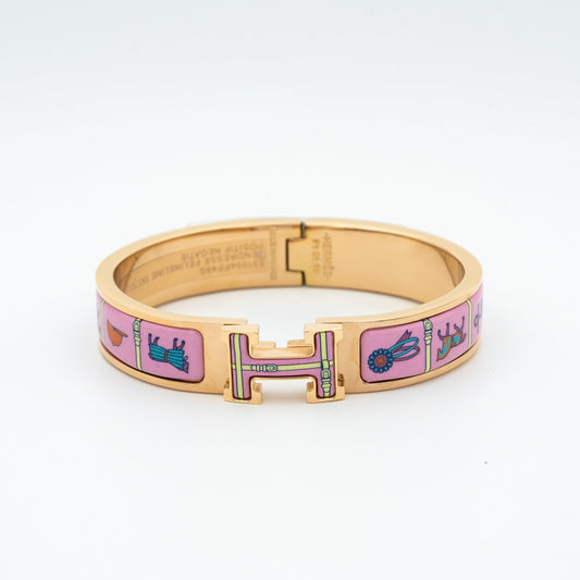 [Bijoux Regalia] BRACELET H OR ROSE CÉRAMIQUE ROSE