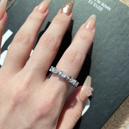 [Regalia jewelry]Exquisite Pear Cut Tennis Ring