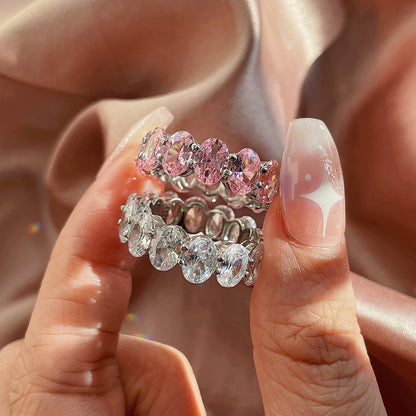 [Bijoux Regalia] Bague tennis allongée délicate taille coussin